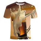 2021 Новинка Мужская 3D футболка банок пива с принтом в стиле хип-хоп с круглым вырезом, с короткими рукавами для мужчинженская футболка футболки свободные большие размеры
