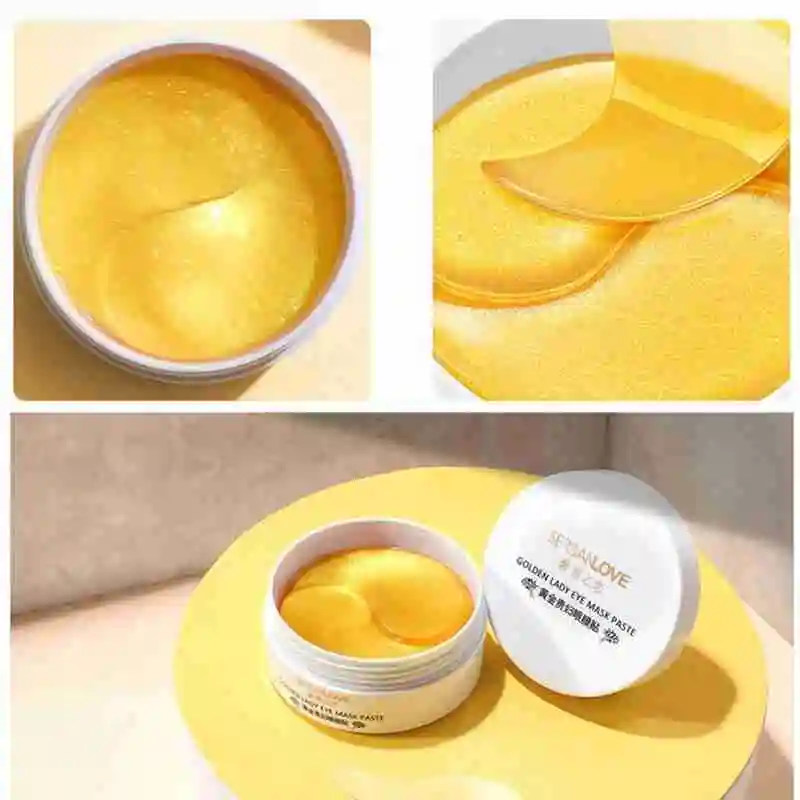 

60Pcs / Box 24K Gold Crystal Collagen Gel Eye Mask Patches 30 Pairs Sleep Mask Remover Wrinkle Anti Age Eye Care