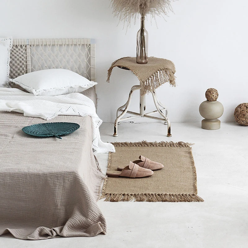 Джутовый плетеный коврик ковры ручной работы для гостиной спальни декоративный