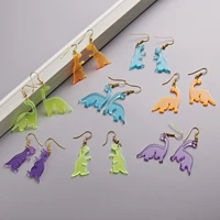 cute colorful animal acrylic little dinosaur earrings for girls women children birthday gift lovely jewelry
