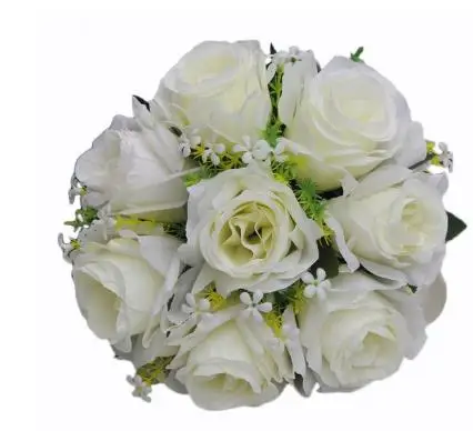 Свадебные цветы белый букет ручная работа атласные романтические букеты невесты