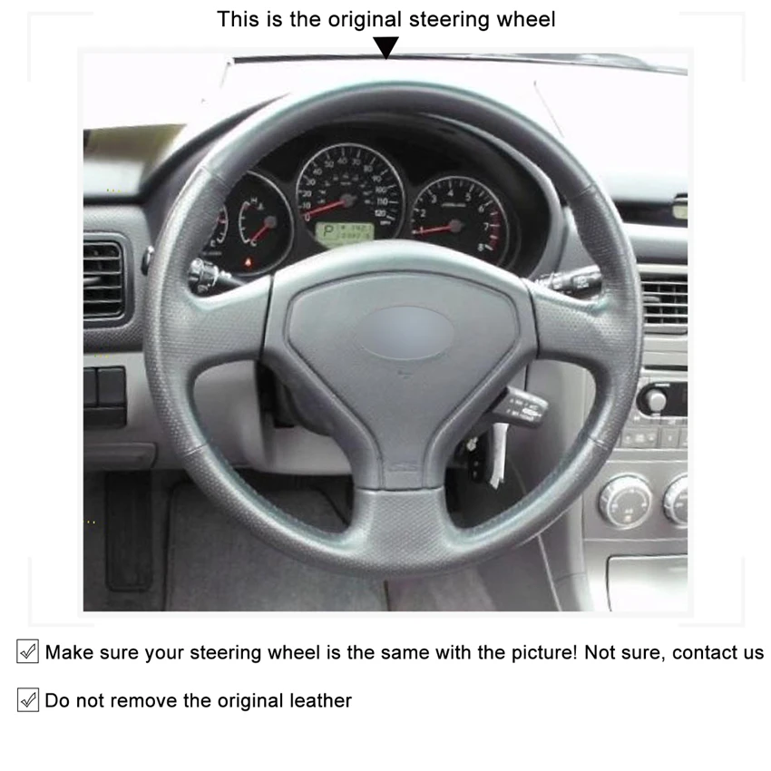 Чехол рулевого колеса автомобиля MEWANT из черной искусственной кожи для Subaru Forester