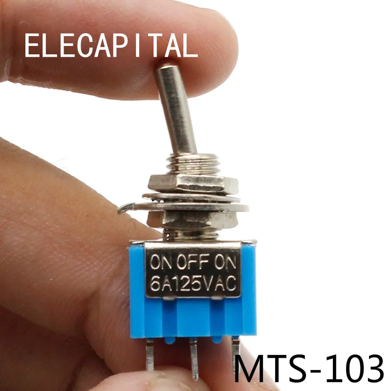 5 шт./лот мини MTS-103 3-контактный SP3T ВКЛ-ВЫКЛ-на 6A 125V 3A250VAC тумблеры хорошее качество