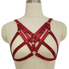 Портупея JLX., женский пояс, бандаж для нижнего белья, женский сексуальный бюстгалтер, пастельный, готический, укороченный топ, бюстгальтер, красный, в стиле панк