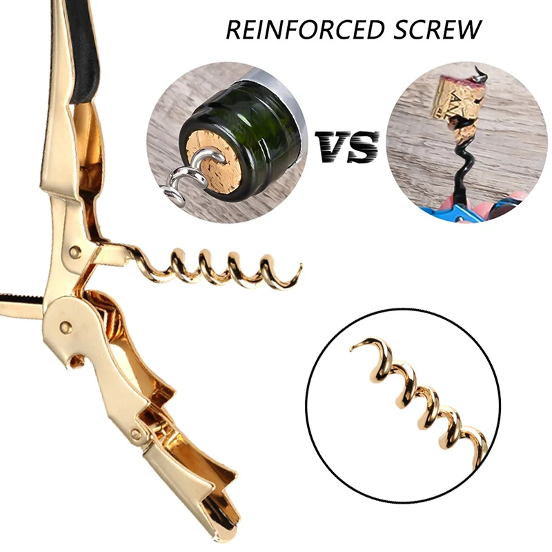 

Gold Plated Corkscrew Double Hinge Waiters Wine Key Bottle Opener Party Bottle Opener K888