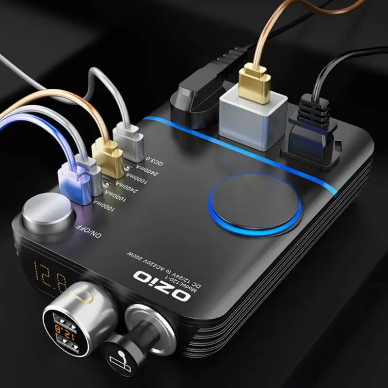 

Car Inverter 200W Car Power Cigarette Lighter Inverter DC 12V To AC 220V Converter Charger Adapter Transformer Lighter Socket