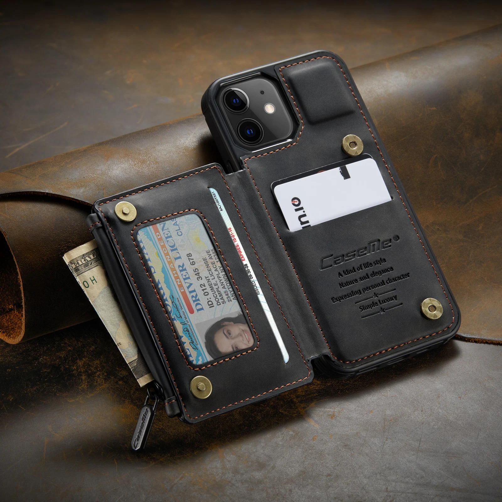 Чехол кошелек на молнии для IPhone 11 12 Pro XS Max X XR 8 7 Plus SE 2020 12|Чехлы-портмоне| |