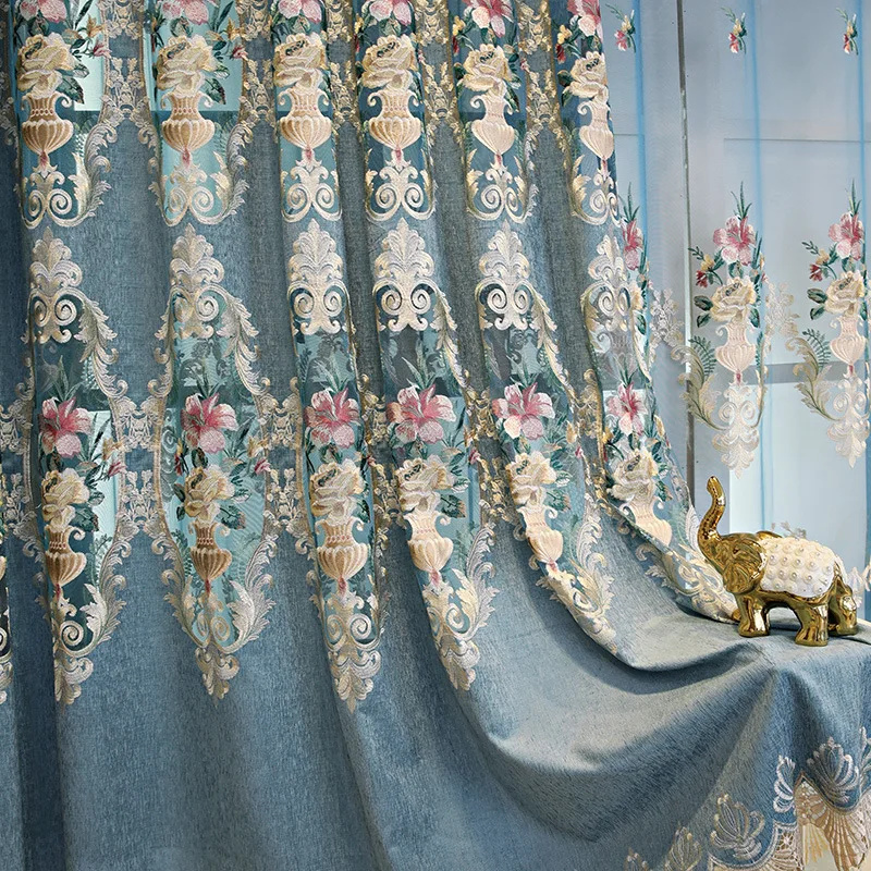 Занавески для гостиной столовой спальни в европейском стиле с вышивкой