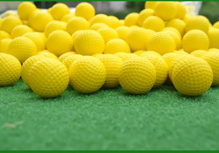 Pgm 2 шт ПУ пена Мячи для гольфа желтая губка Упругая внутренняя наружная