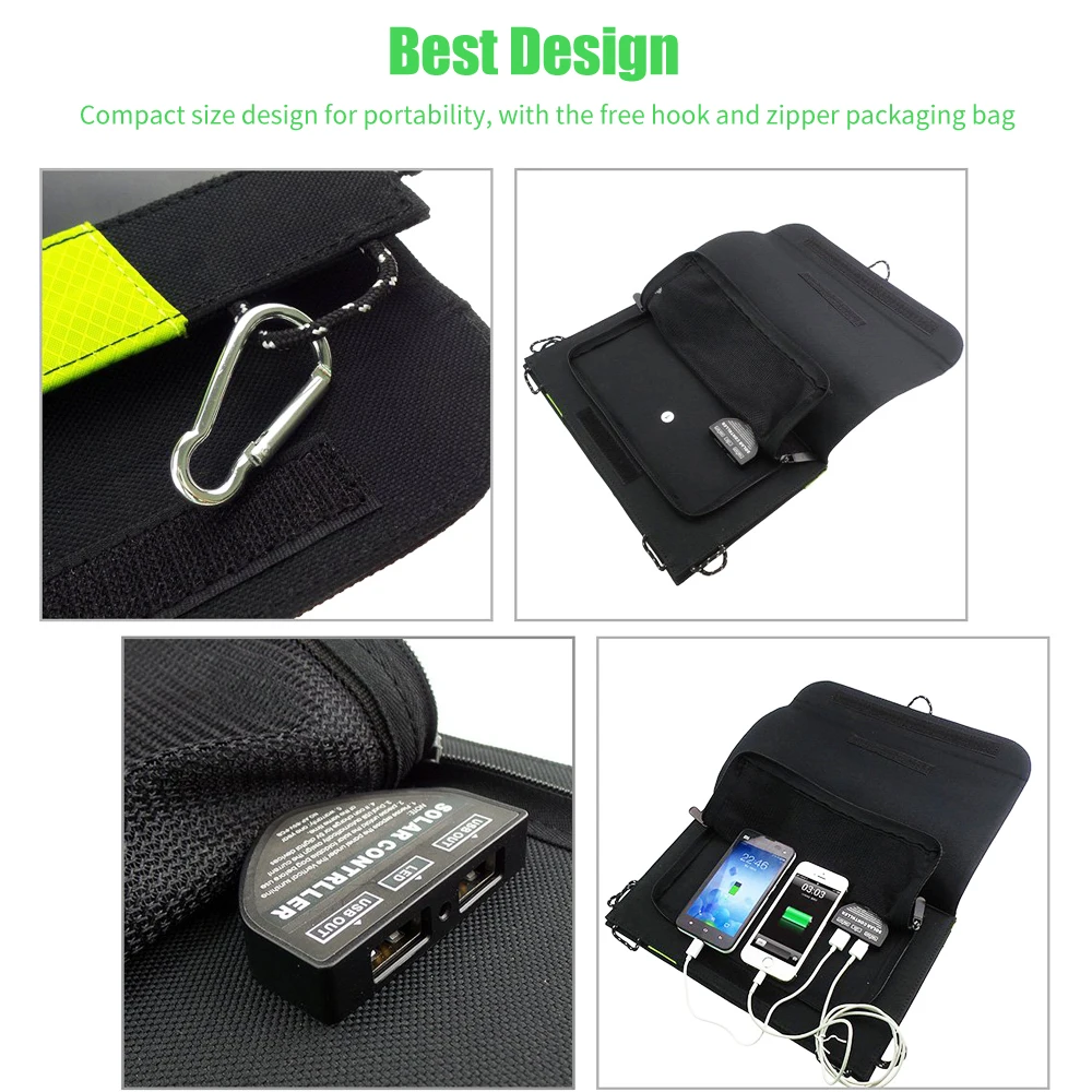 Портативная солнечная панель X-DRAGON 14 Вт 5 В | Электроника