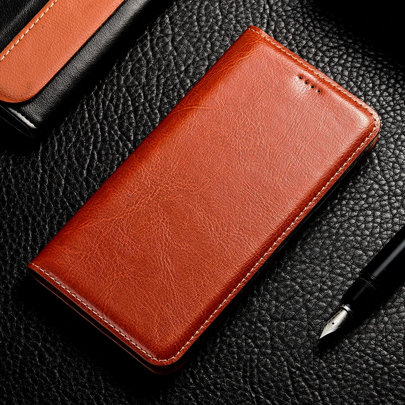 luxury genuine leather case for oppo realme 3 3i 5 5i 6 6i 7 7i 8 pro cases crazy horse mobile phone flip cover free global shipping