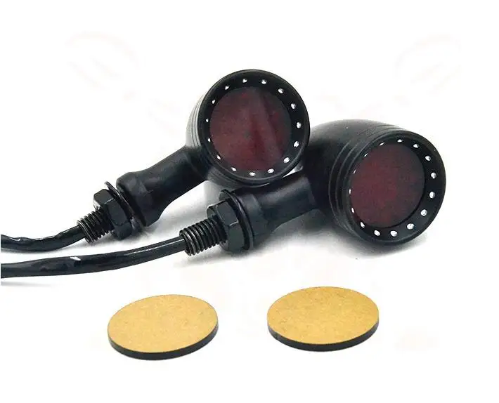 Черный/хром Мотоцикл 12В Янтарный сетчатый объектив светодиодный стоп-сигнал