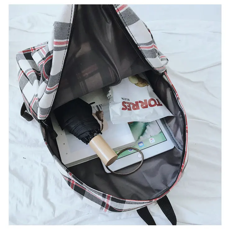 Модные клетчатые женские сумки на плечо вместительный школьный ранец высокого