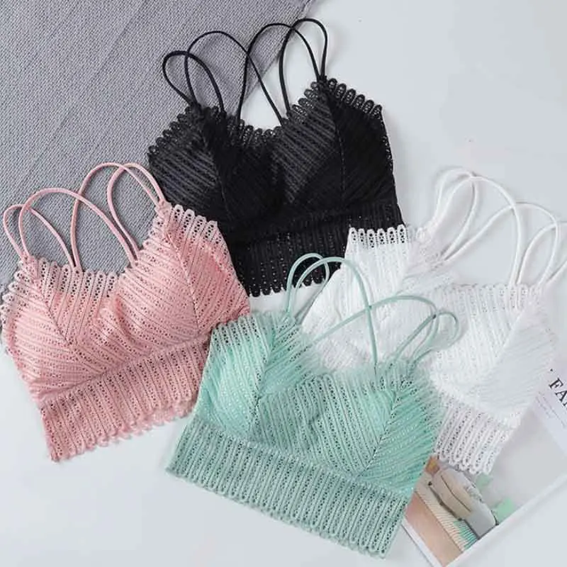 

Cami Tank Lace Womens Crop Bralet Bra Padded Vest Tops Top Floral Bralette