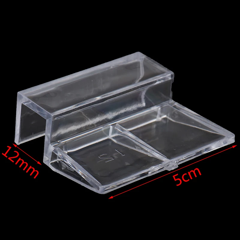 

1Pc 12mm Clear Aquarium Fish Tank Glass Cover Support Holders Plastic Clips
