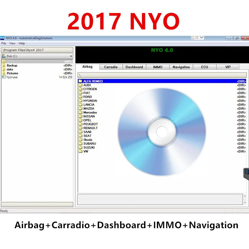 2017 NYO 4 Полная база данных Подушка безопасности + Carradio приборная панель IMMO