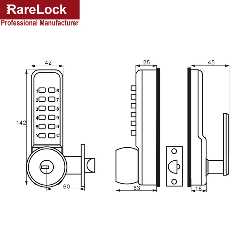 Замок дверной комбинированный с ключами для офиса гостиницы зданий школы|lock with