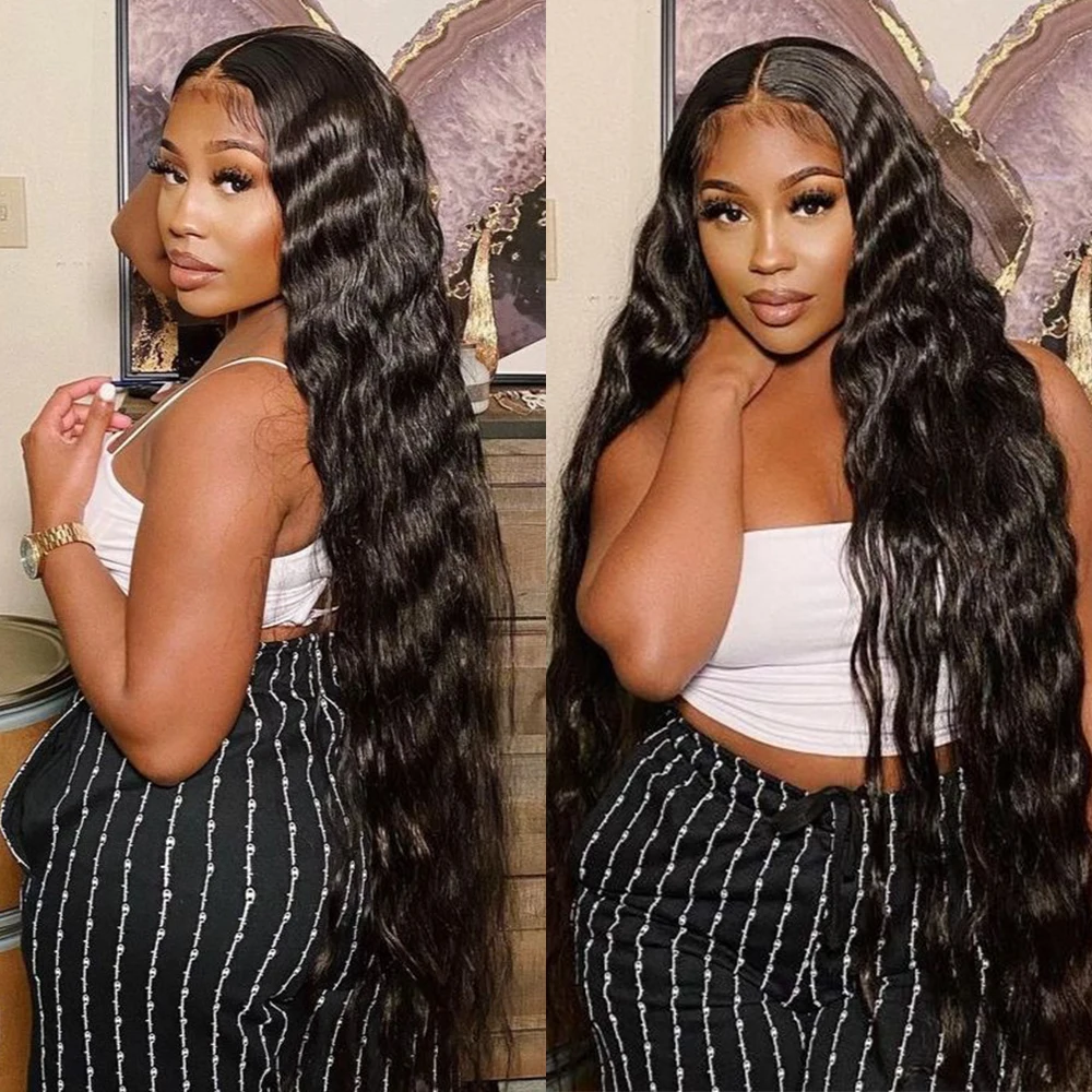 

HD Transparent Lace Frontal Closure Wig Pre Plucked Loose Deep Wave Curly Lace Front Human Hair Wigs For Black Women Human Hair