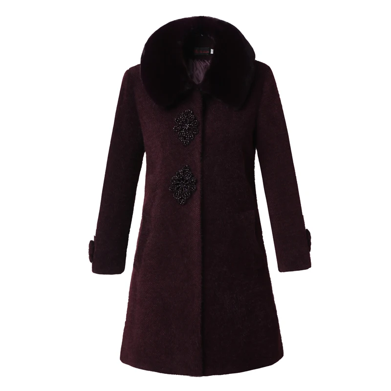 Модная женская одежда меховое пальто Имитация норки кашемировое для среднего