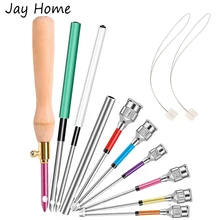 Wooden Handle Embroidery Pens Punch Needle Set Weaving Tools and Needle Threader Felting Threader Needles Craft Tools DIY