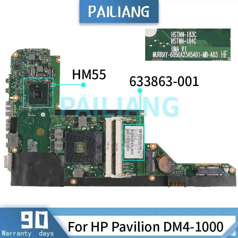 Placa-mãe para Computador Portátil Placa Mãe Compatível com hp Pavilion Hm55 Ddr3 633863 a Placa-mãe para notebook