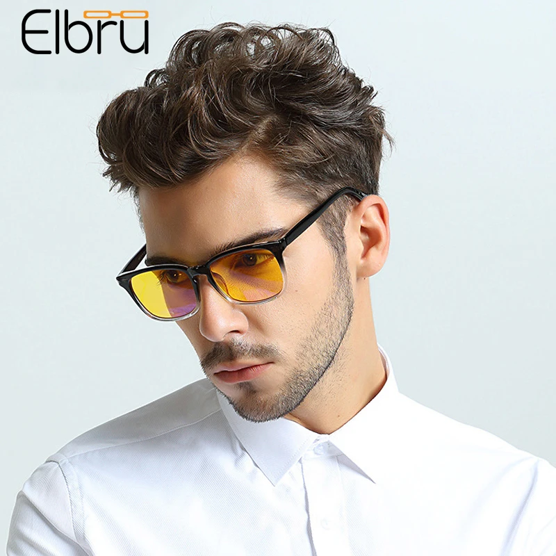 

Elbru антибликовыми свойствами светильник очки для чтения с защитой от радиации с прозрачными линзами, очки с оправой противоусталостные син...