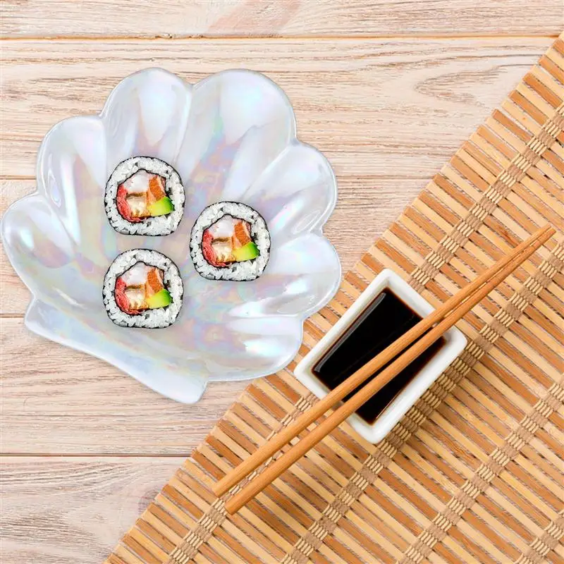 

1Pc Shell Shape Ceramic Jewelry Tray Decorative Earring Necklace Storage Plate