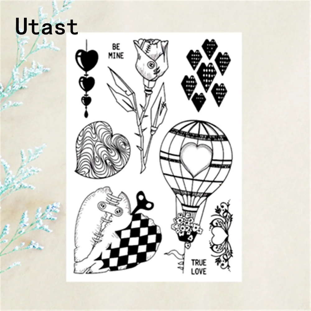 Футболка с розовым сердечком на воздушном шаре прозрачный силиконовый для