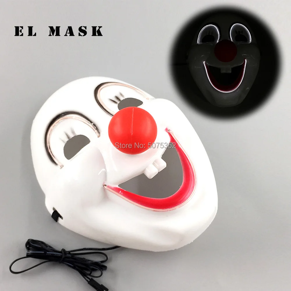 Карнавальный фестиваль EL Wire маска Джокера светодиодная светящаяся Payday улыбка