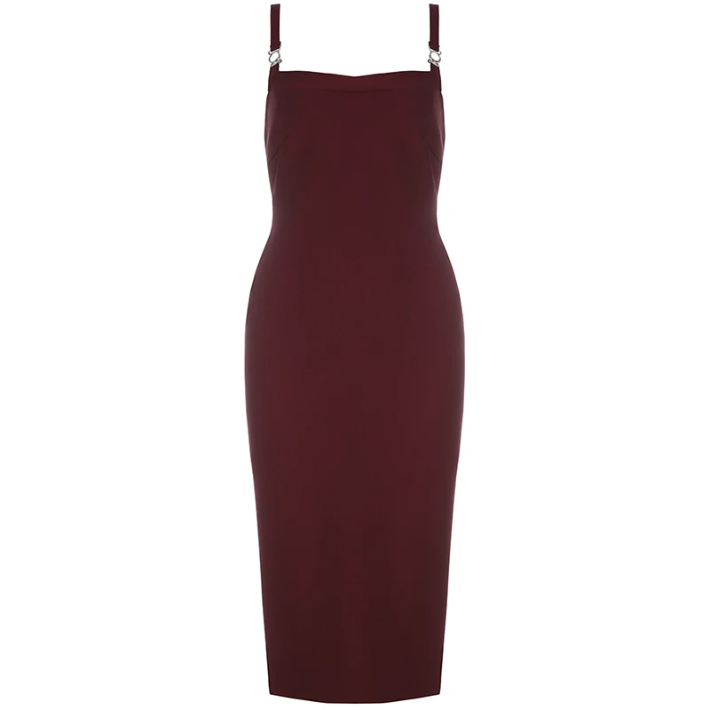 

Manufacturing Dropshipping Fashion Design Straps Wine Color Elegant Night Party Women Bodycon Dress Bandage Sexy