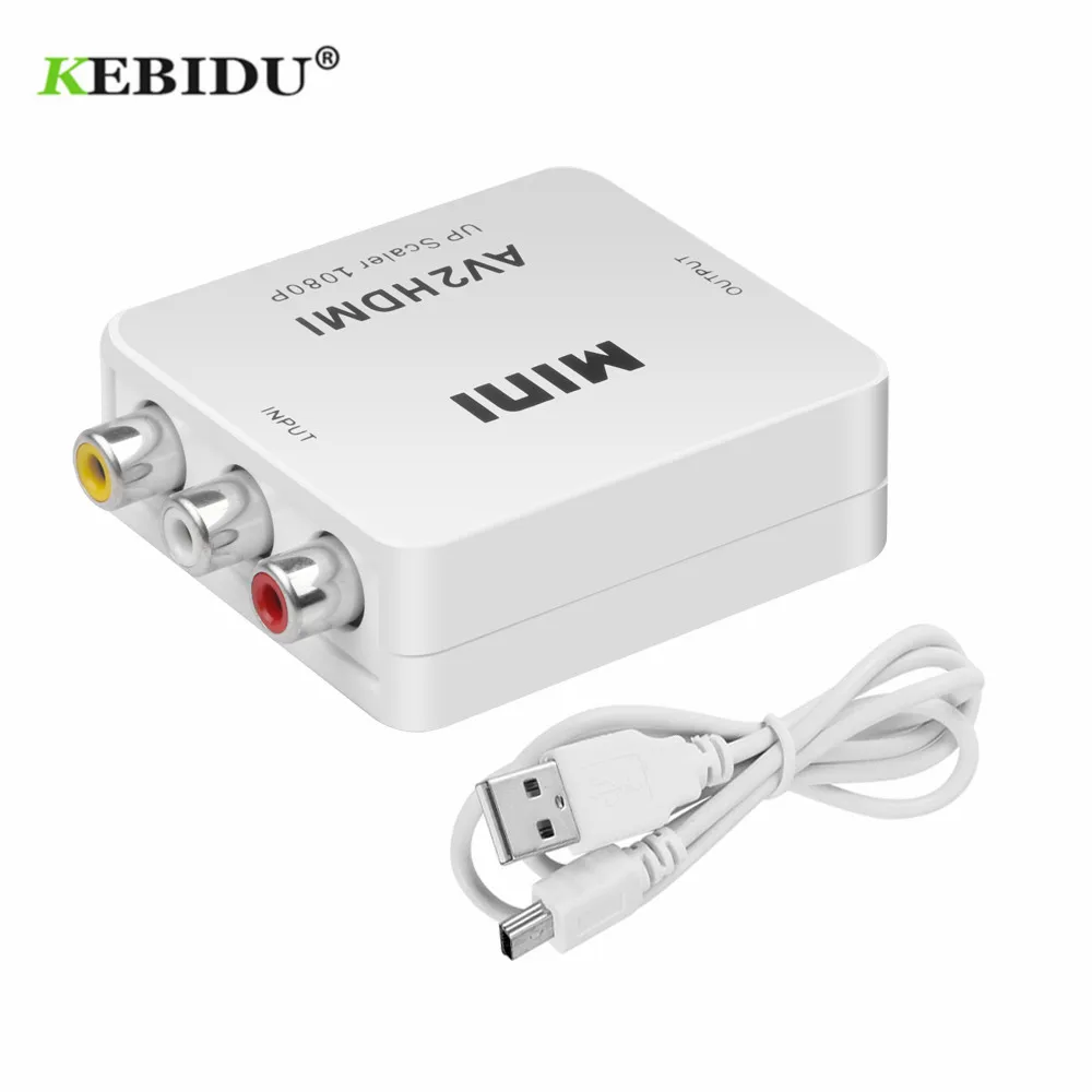 KEBIDU мини композитный VCBS аудио конвертер RCA/AV в HDMI совместимый адаптер Папа мама