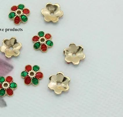 

10 шт. лепестки бисера шляпки эмаль перегородчатого металла позолоченные ювелирные изделия фурнитура для браслета Концевая бижутерия Сделай Сам gf5s