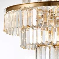 Luxury Gold Chandelier for living room Round Crystal light fixtures dining room decor Chain Cristal lamp Large Hallway lighting