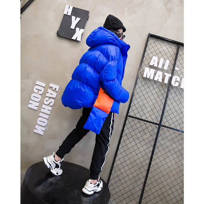 Oversize Down Jacket women Streetwear Warm Parka thick winter Coat Women Hooded Cotton Jackets Retro Coat With a scarf 234