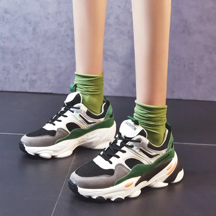 Кроссовки женские на платформе толстая подошва резиновая шнуровке повседневная