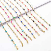 1 meter new stainless steel link cable chain gold enamel chains findings for trendy diy jewelry making wholesale supply