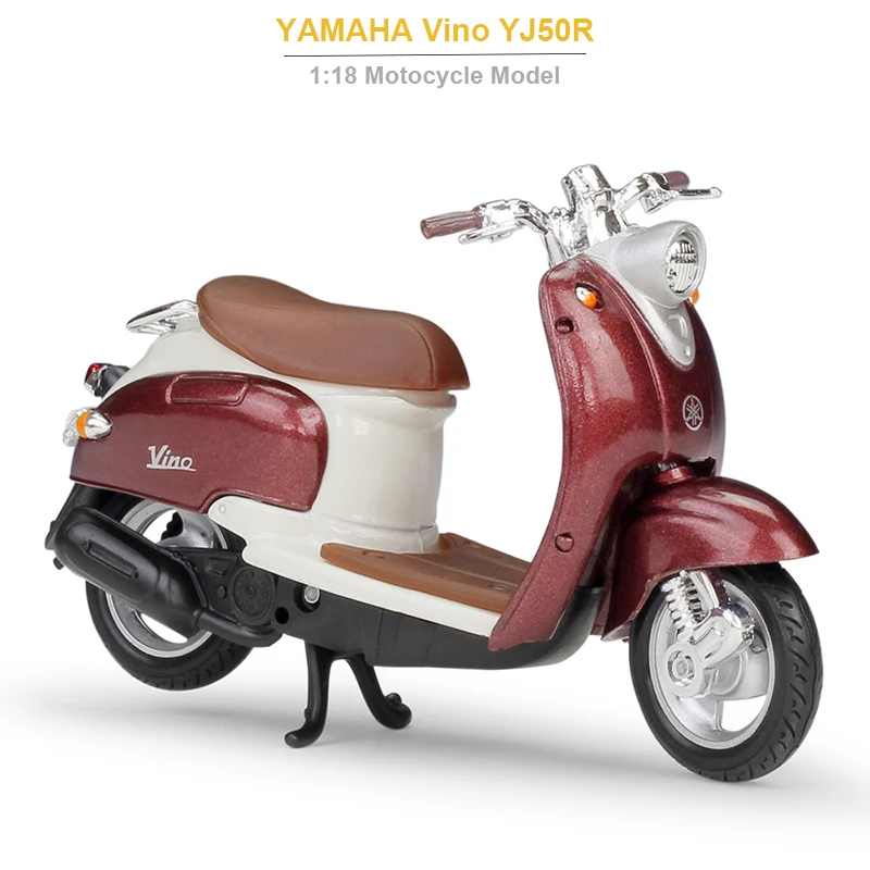 

Модель мотоцикла YAMAHA Vino YJ50R из сплава под давлением, Миниатюрная игрушка из сплава для детей, подарок на день рождения, коллекция, 1/18
