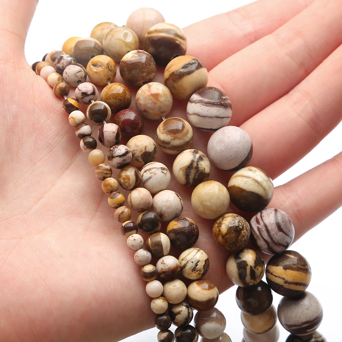 Натуральная австралийская камень &quotЗебра&quot бусины для ожерелий и браслетов