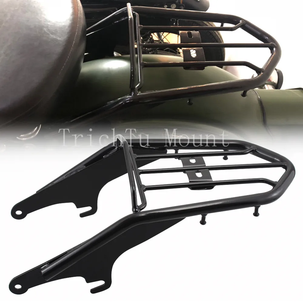 Багажная стойка для мотоцикла двусторонний кронштейн сиденья черный глянец Royal