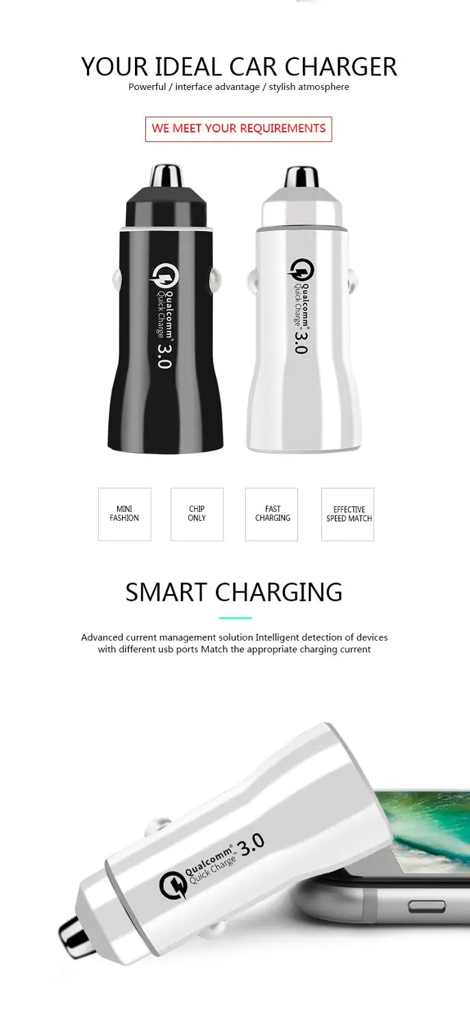 3.1A двойное USB Автомобильное зарядное устройство Быстрая зарядка 3,0 Универсальный мобильный телефон автомобильное зарядное устройство для Xiaomi samsung S8 iPhone 6 6s 7 8 Plus планшет