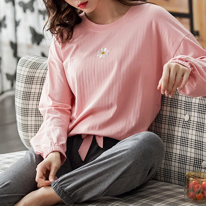 Пижама женская хлопок цвет в ассортименте M L XL XXL XXXL 2 шт/комплект|Кофты для сна| |