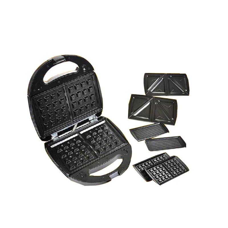 

1 Pcs Bib Apron with Pockets Thicken Cotton Polyester & 1 Set Electric Mini Egg 3-In-1 Snack Maker with Waffle, EU Plug