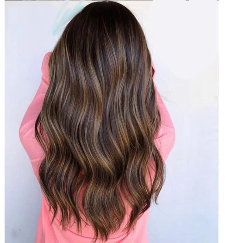 Выделите блонд цветной полный парик шнурка человеческих волос для женщин