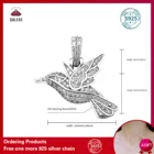 Женское Ожерелье QALEDE из стерлингового серебра 925 пробы, ожерелье с полной алмазной подвеской в виде птицы из мультфильма, Женская цепочка до ключиц, праздничный подарок