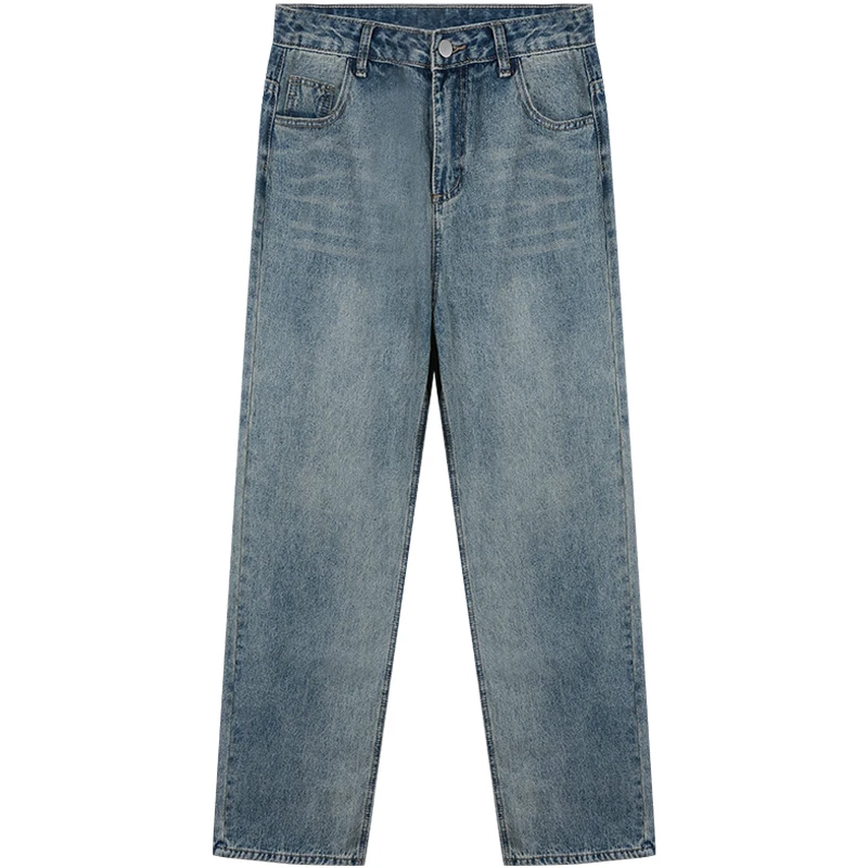 

Retro Worn Jeans Women's Korean-Style Xuan Ya Super Hot All-Matching Loose Straight-Leg Wide-Leg Pants Mop Daddy Pants Fashion