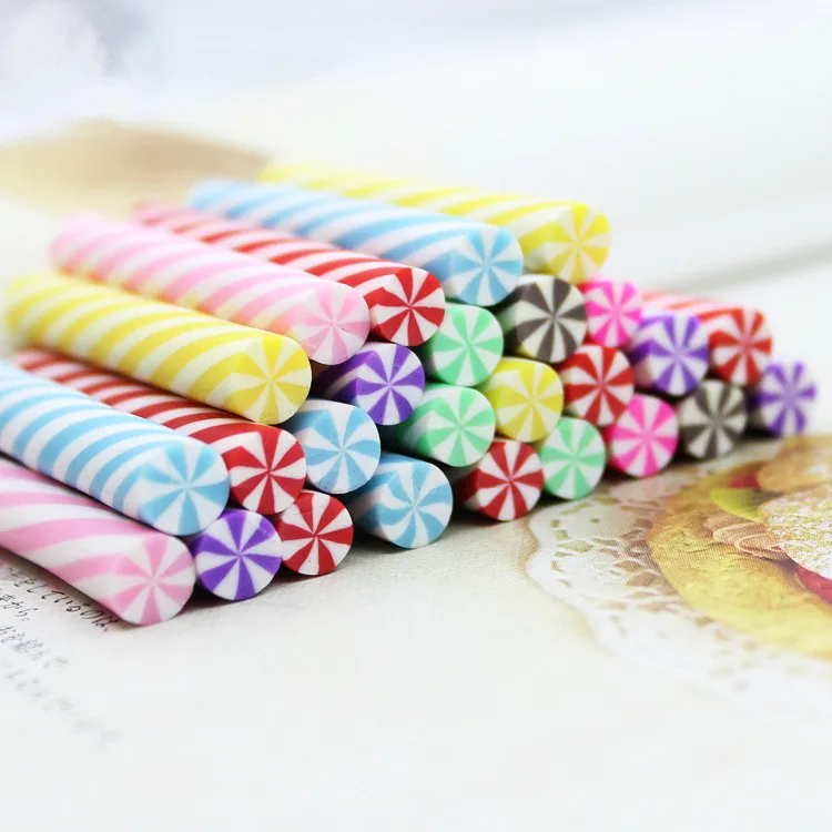 10 шт. моделирование Fimo конфеты полоски разрезать Ломтики Для слайма поставки ногтей искусство украшения глиняные палочки Лизуны DIY ремесла 7*50 мм