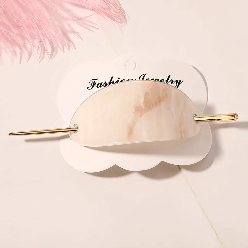 Модные заколки для волос женщин элегантные овальные акриловые бриллиантовые