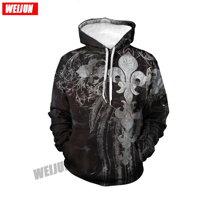 

Spring and Autumn Men's Long Sleeve Hoodie Street Casual Sweatshirt Youth Fashion 2021 Skull 3D Printed Casual Sweater