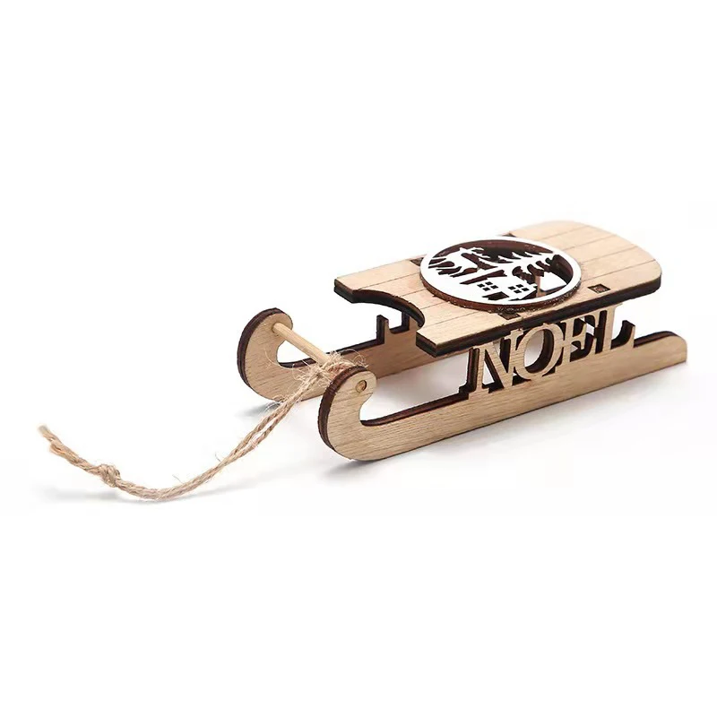 3 uds creativo delicado duradero Mini trineos port&aacute;til pr&aacute;ctico de Navidad trineo para decoraci&oacute;n de Navidad-4