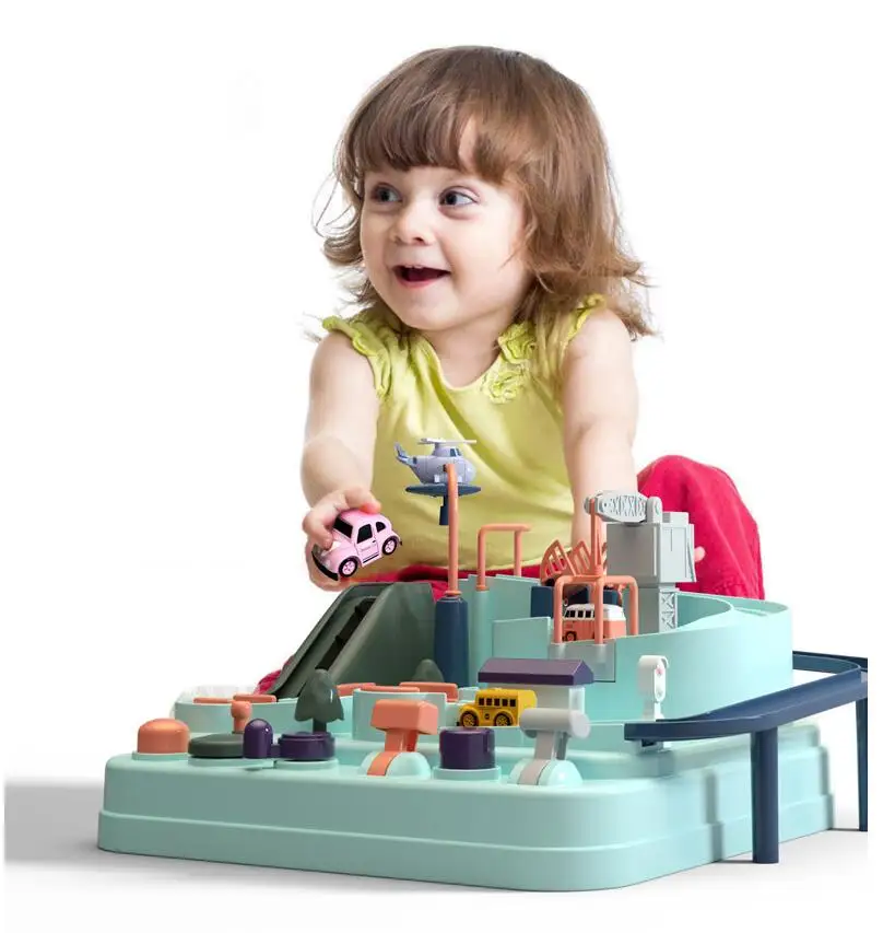 

Dinosaur educational toy small train set rail car parking lot car adventure girl and boy Puzzle hands-on toy 3-4-6 years old